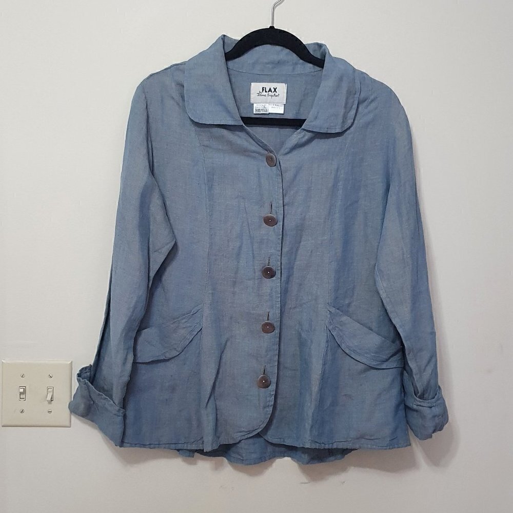 Flax Two-toned 100% Linen Top